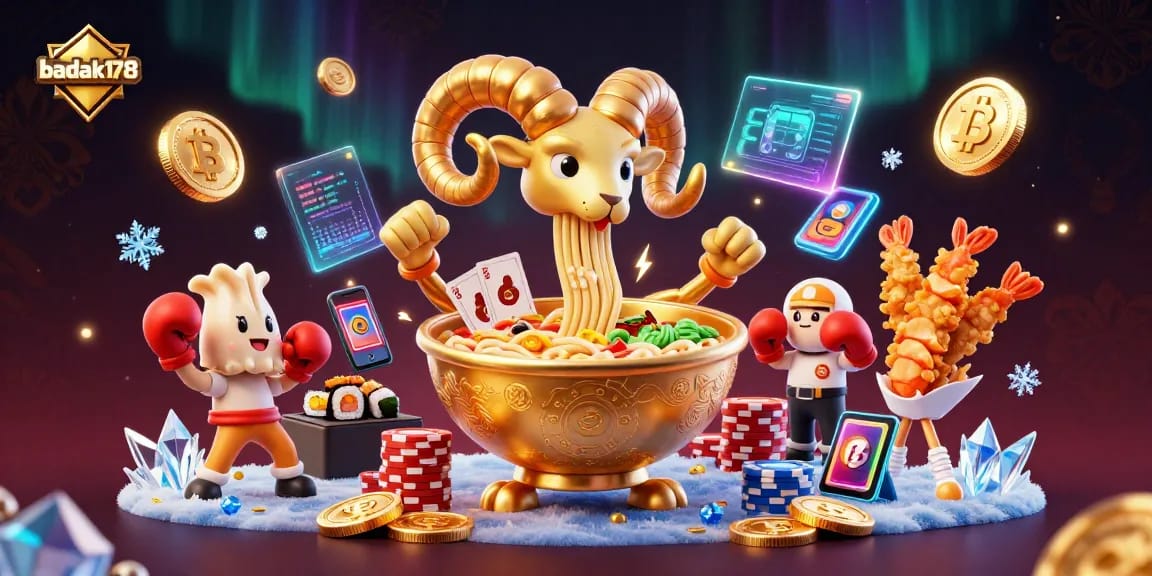 Engage in gaming excitement with badak178 while exploring a vibrant 3D casino scene