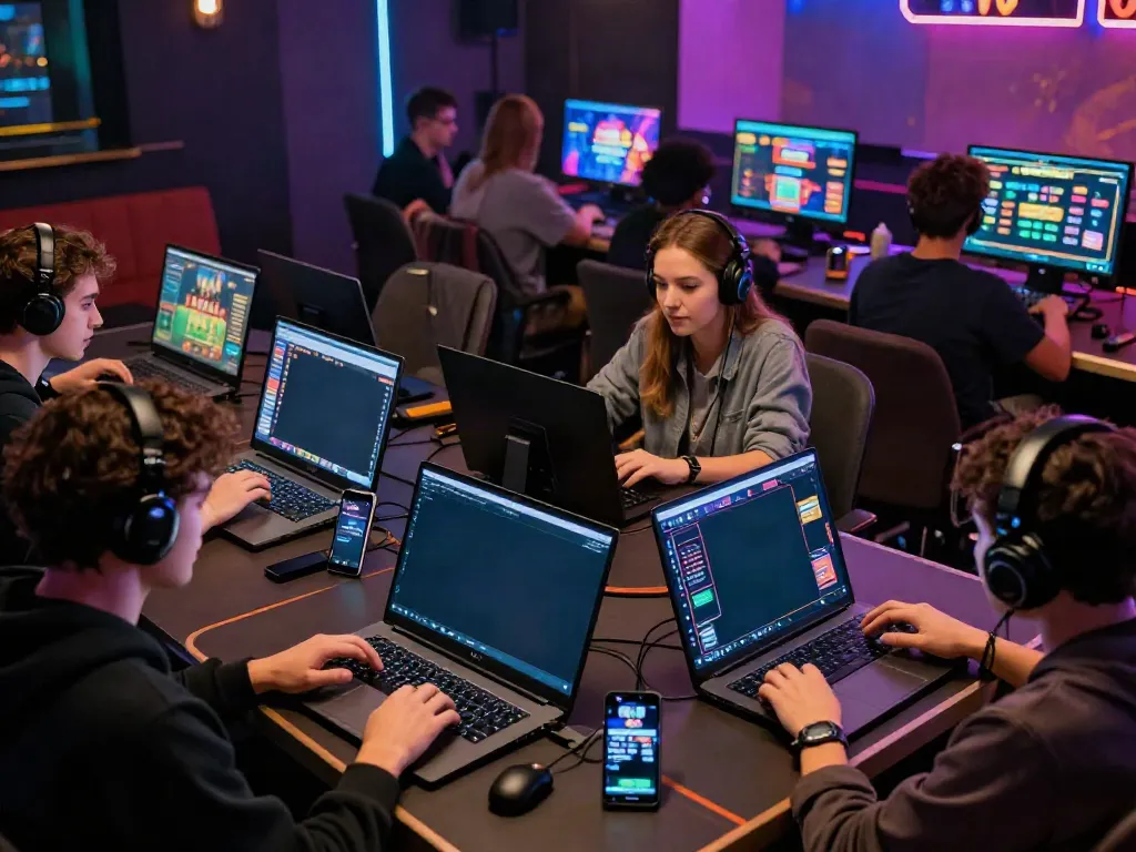 Players actively engaging with http://debet-onl.com in a vibrant online gaming setting.