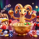 Spin the slot with vibrant characters in a captivating casino scene, showcasing fun and excitement.