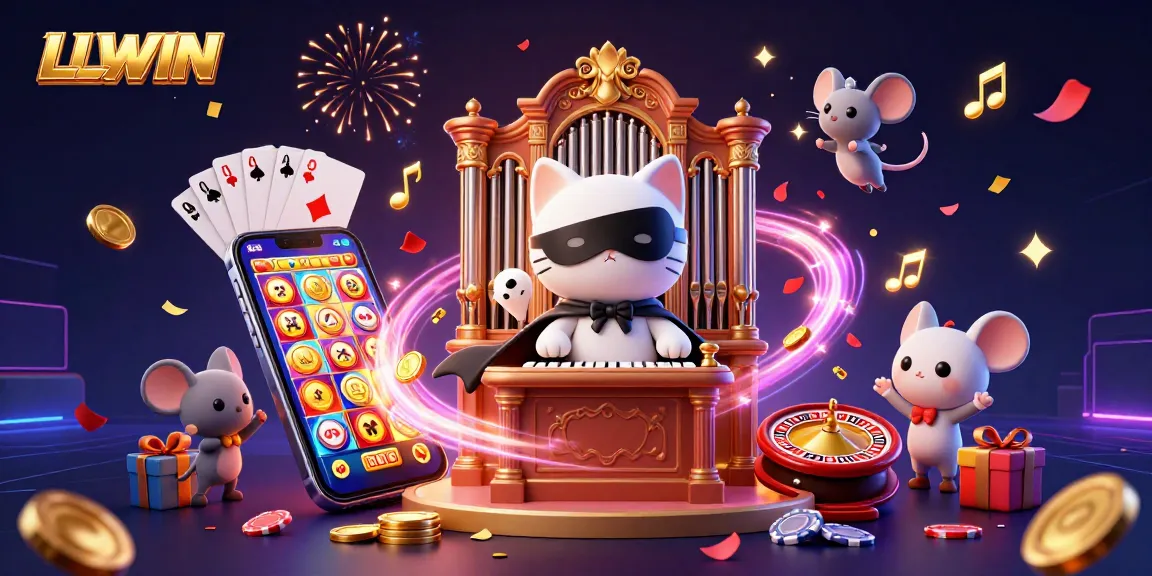 Experience the excitement at LLWIN with a captivating casino scene featuring vibrant characters and games.