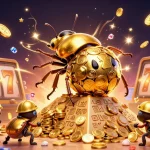 Experience thrilling slot mahjong action with dynamic golden beetles and jackpot symbols.
