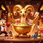 Experience the thrilling sunwin trang chủ casino scene, where vibrant characters handle cards and chips amidst swirling colors.