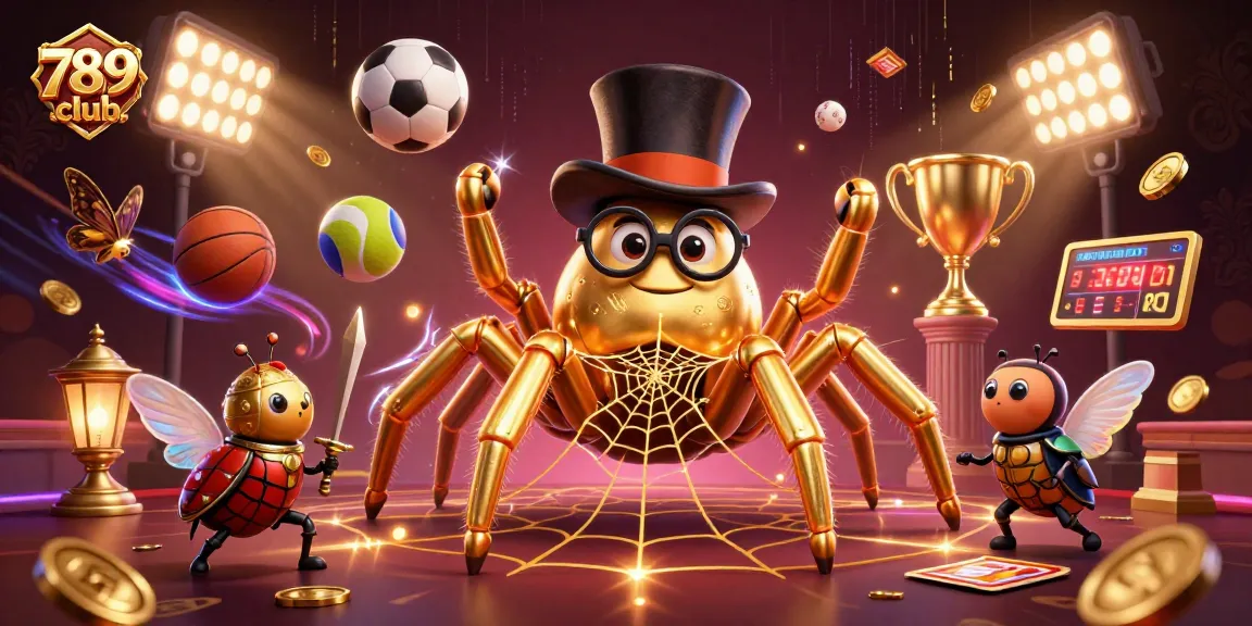 Engage with the thrilling atmosphere of 789 club as you join a golden tarantula and beetle knight at a vibrant casino adventure.